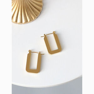 18K Gold | Thick Chunky Hollow Hoops | Vintage Earrings